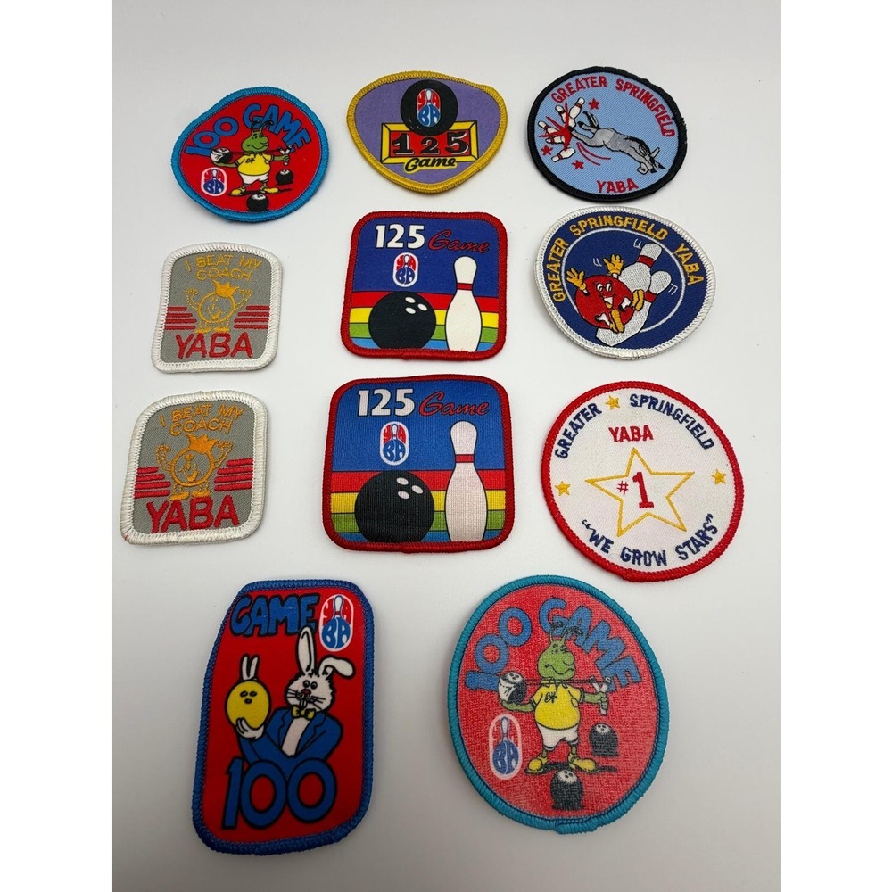 Vintage YABA Bowling Patch Lot 100 125 Game Greater Springfield I Beat My Coach